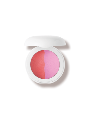 Duet Baked Blush shade 01 open compact—two-tone blush + topper for a seamless radiant finish