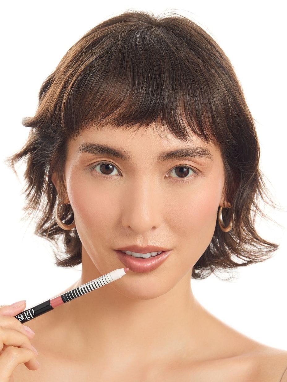 No Pressure Lip Liner - Shade 1 - On the Rose (soft nude rose) - Model Image