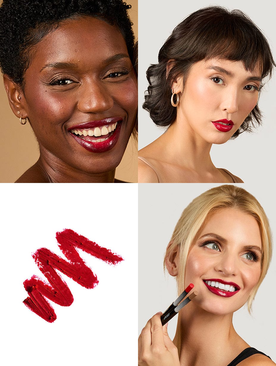 No Pressure Lip Liner - Shade 5 - Love Language (crimson red) - Collage Image