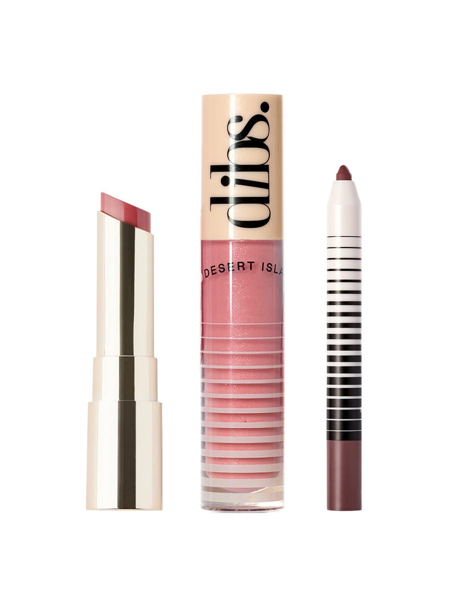 Pout Perfect Set - Rhubarb Pie + Effortless Pink + Liner in Shade 3